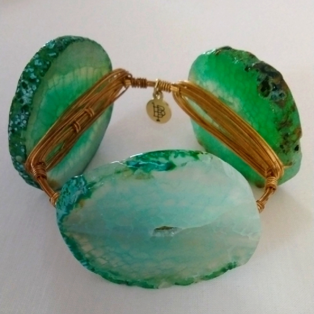 Bourbon & Bowties Green Agate Bracelet